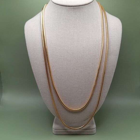 Vintage Monet Gold Plated Necklace 52 Inch Sister Clasp - Picture 10 of 12